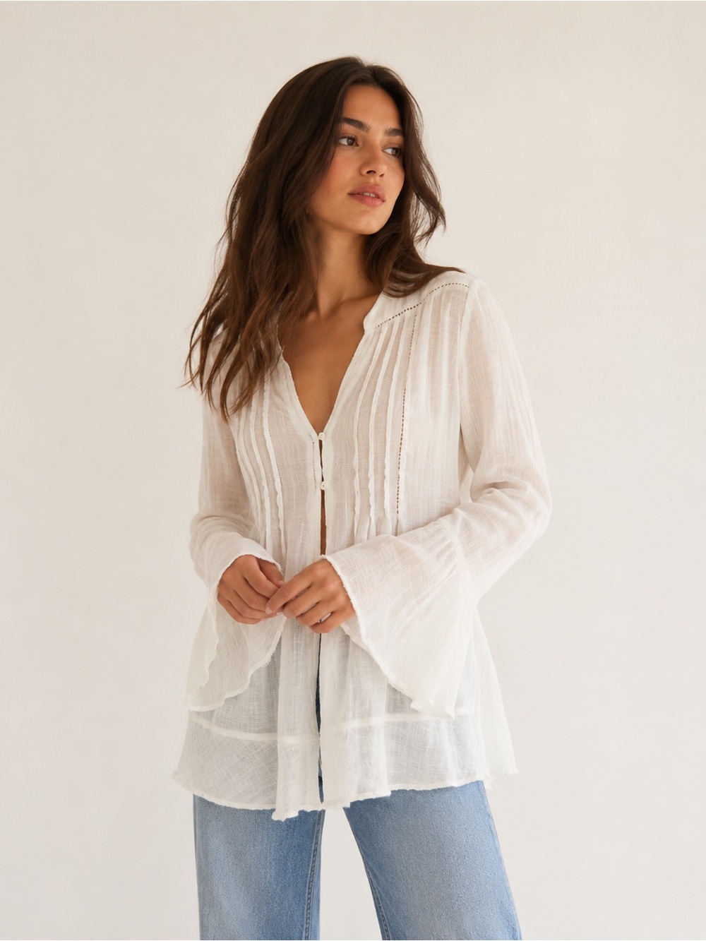 🎉LAST‎ PIECE🎉FREE PEOPLE Greta Gauze Top